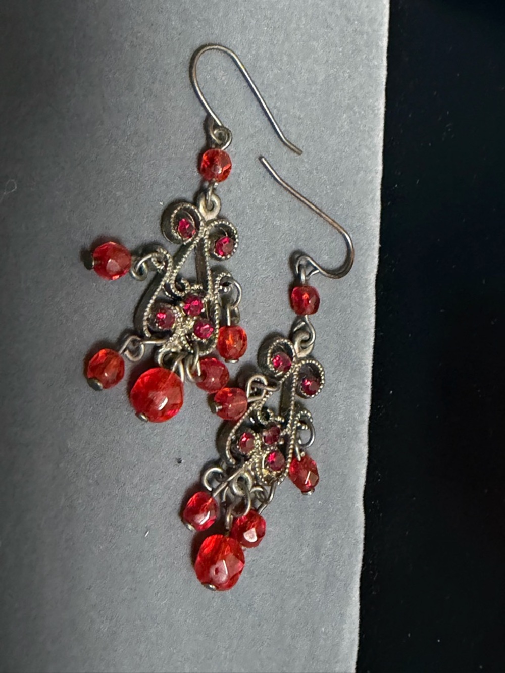 Pink Beaded Dangle Earrings - Elegant Women's Jewelry - Picture 4 of 4